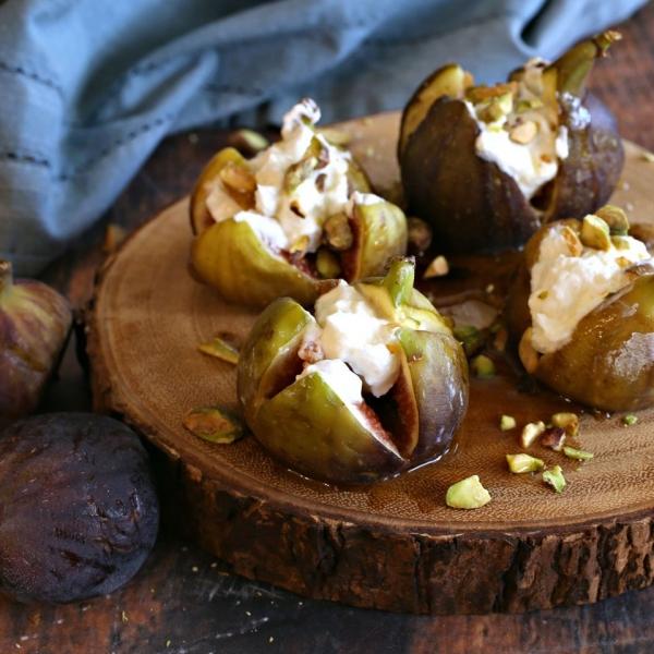 Labneh Stuffed Figs With Honey and Pistachios
