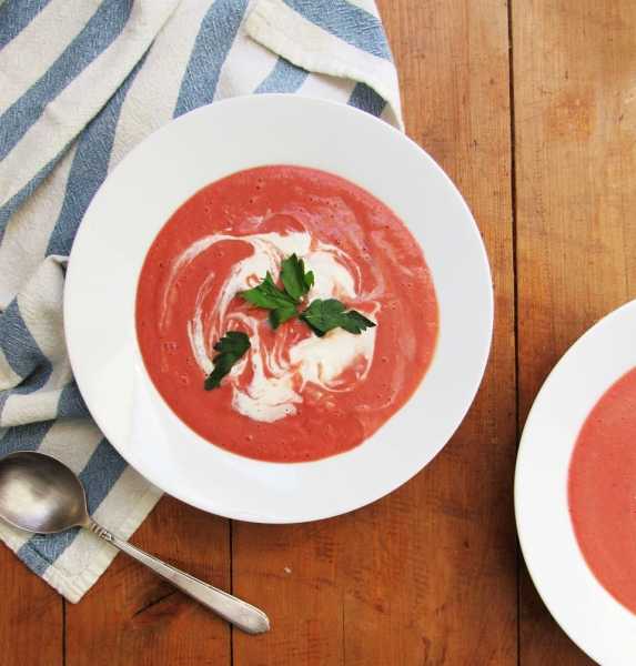 Chilled Beet, Corn and Potato Soup