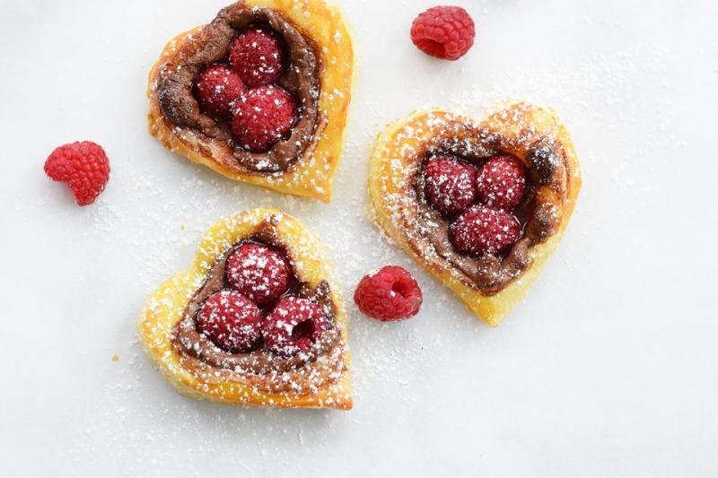 Raspberry Nutella Hearts