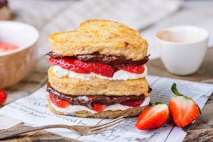 French Toast Grilled Cheese With Mascarpone, Nutella, and Strawberries