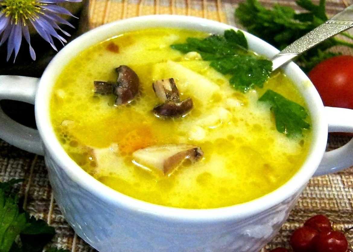 СЫРНЫЙ СУП С ПЕРЛОВКОЙ И ГРИБАМИ Продукты на 2-х литровую кастрюлю: 3-4 картофелины, 1…