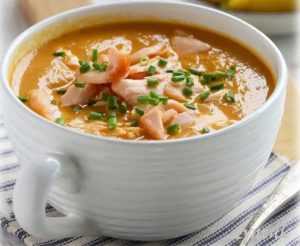 Рыбный крем-суп из копченого лосося Состав: 1. Сливочного масла — 2 ст.л., 2. Растительного…