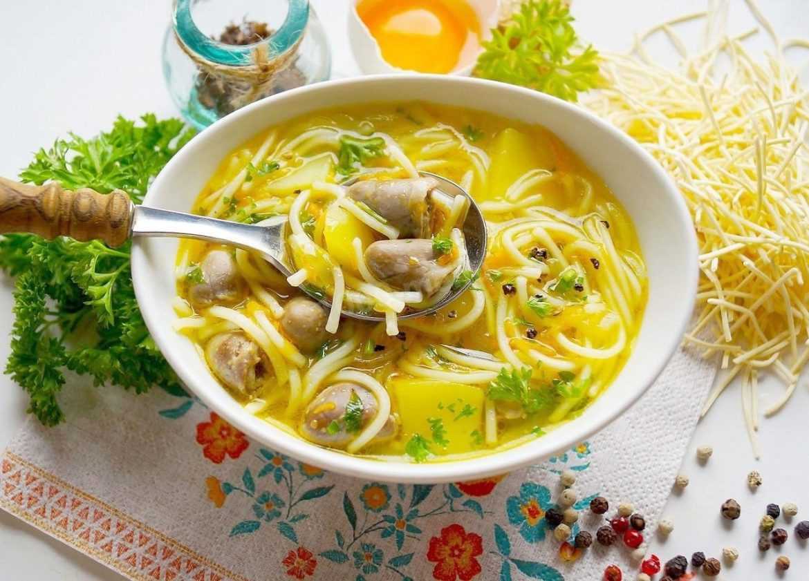 Суп с куриными сердечками Ингредиенты: Куриные сердечки — 500 г. Бульбу — 3 штук….